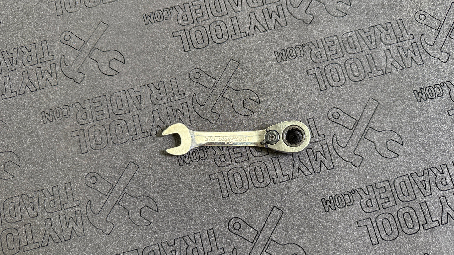 3/8" 12-Point SAE 15° Offset Short Ratcheting Box/Open-End Wrench (Blue-Point®)-Pre Loved