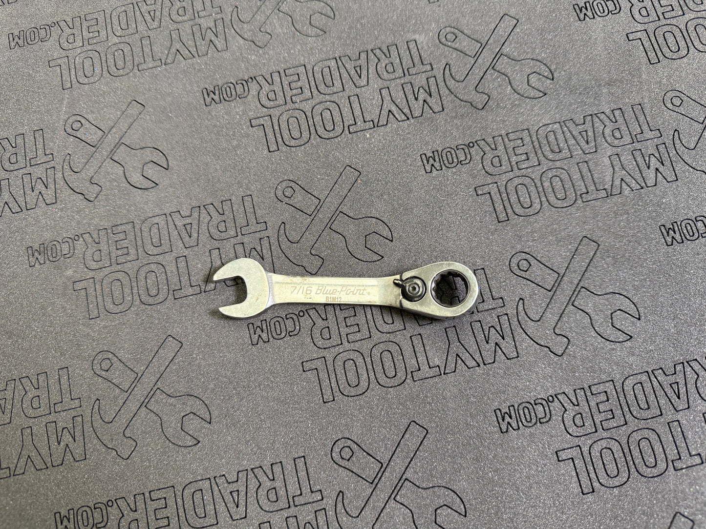 7/16" 12-Point SAE 15° Offset Short Ratcheting Box/Open-End Wrench (Blue-Point®)-Pre Loved
