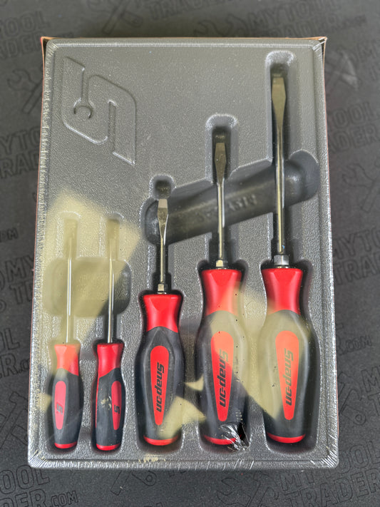 5 pc Flat Tip Instinct® Soft Grip Screwdriver Set (Red)