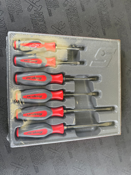 6 pc Instinct® Combination Hard Grip Standard Screwdriver Set (Red)