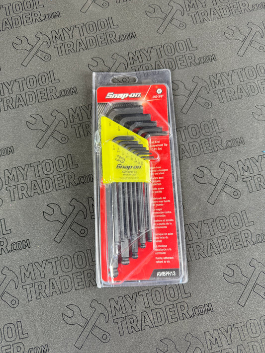 13 pc SAE L-Shaped Ball Hex Wrench Set (0.05–3/8")