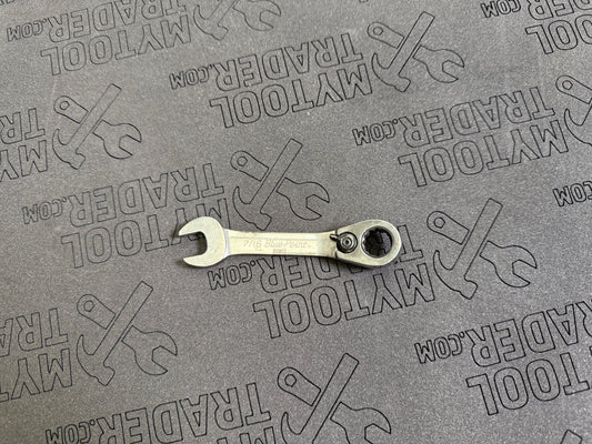 7/16" 12-Point SAE 15° Offset Short Ratcheting Box/Open-End Wrench (Blue-Point®)-Pre Loved